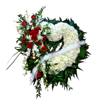 Always Remember Wreath In White & Red