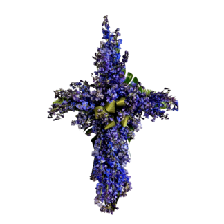 Blue Delphinium Standing Cross