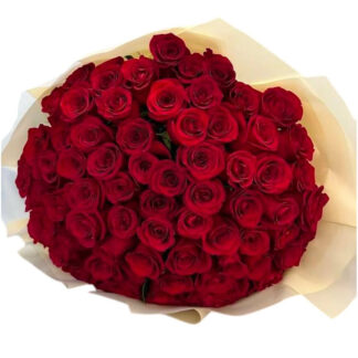 Fifty red roses bouquet