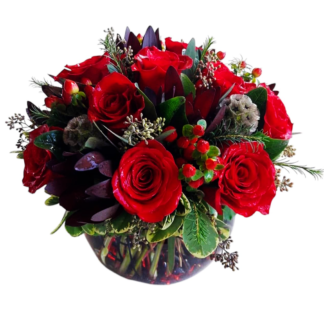 Red ball flower arrangement