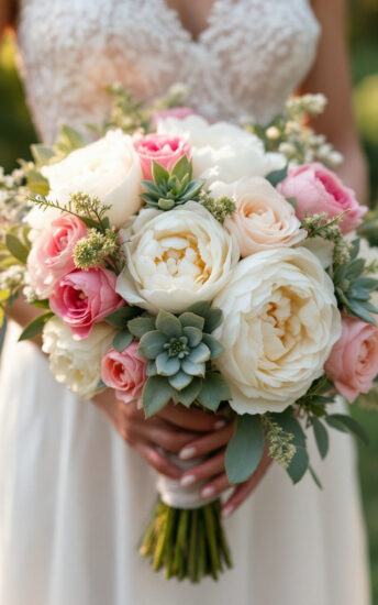 Wedding Bouquet in hands of brida