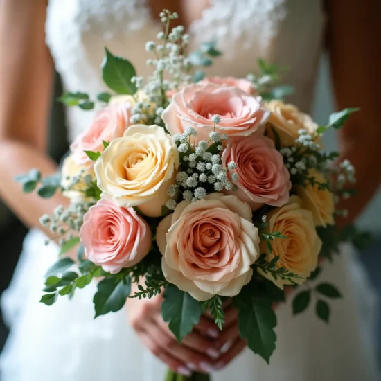 Wedding Bouquet in hands of brida