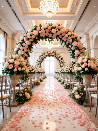 Customizing Your Floral Arrangements grand indoor wedding ceremony