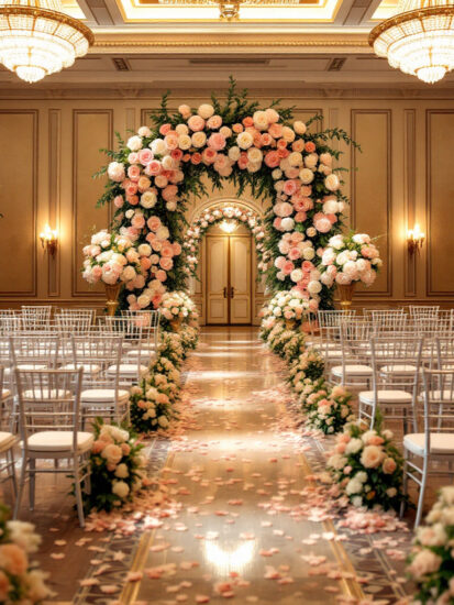 Customizing Your Floral Arrangements grand indoor wedding ceremony