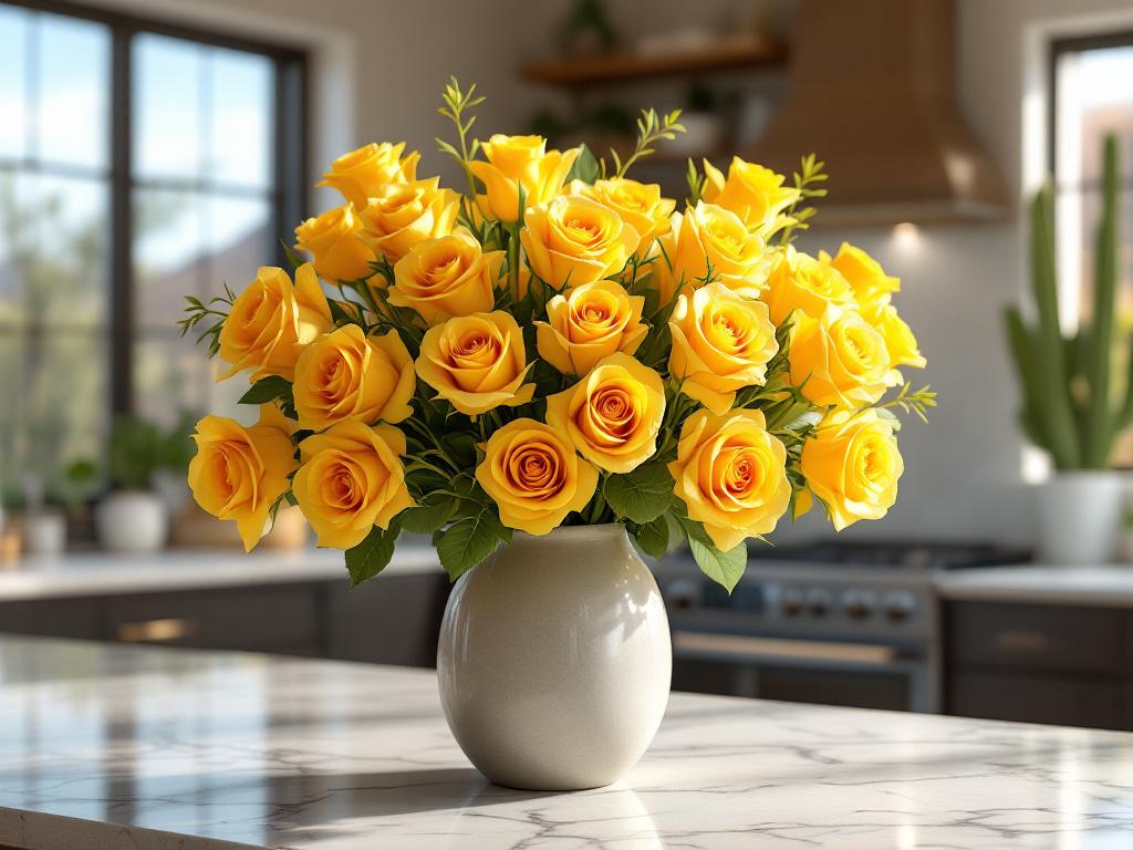 luxury yellow roses arrangement in Arizona Home(1)