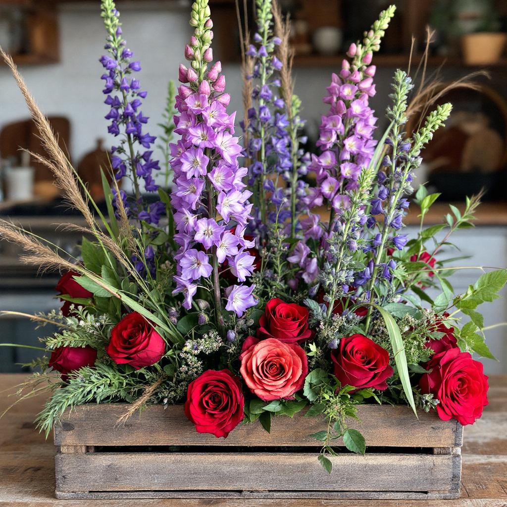 The Flowers of July: Larkspur and Water Lily