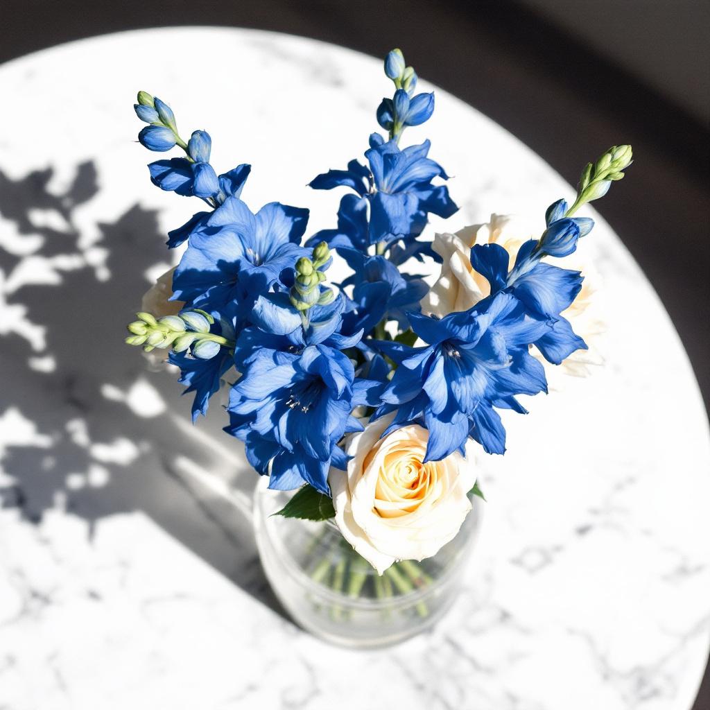 The Flowers of July: Larkspur and Water Lily