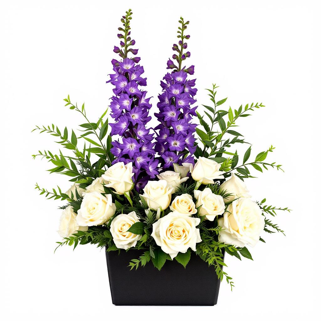 The Flowers of July: Larkspur and Water Lily