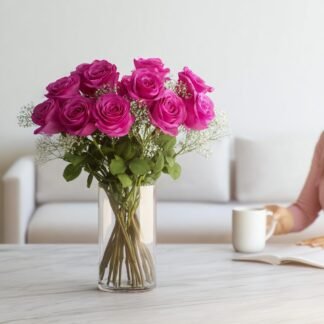 12 Long Stem Roses — a classic bouquet of 12 premium long-stem roses, symbolizing love, beauty, and commitment. Perfect for romantic gestures and special occasions that call for timeless elegance.