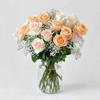 24 roses Soft pink and peach