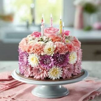 Pastel Party Floral Cake